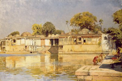 Palace and Lake at Sarkeh, near Ahmedabad, India by Edwin Lord Weeks